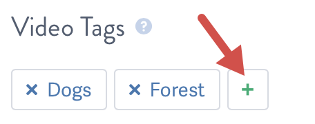 Add a tag with the + button