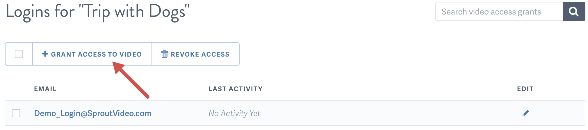 Grant login access to a video hosted on SproutVideo