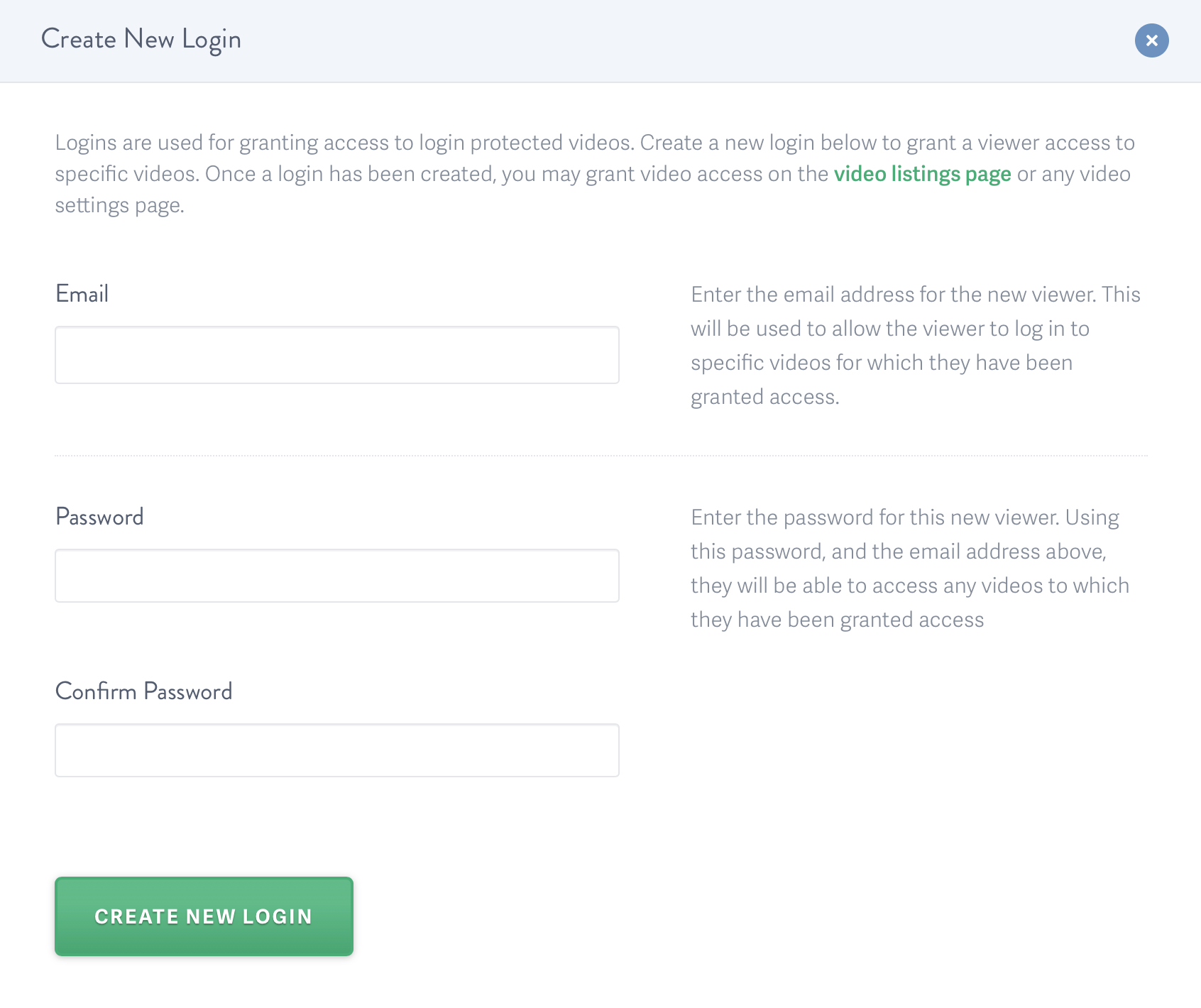 Enter login info for the user to watch the video hosted on SproutVideo