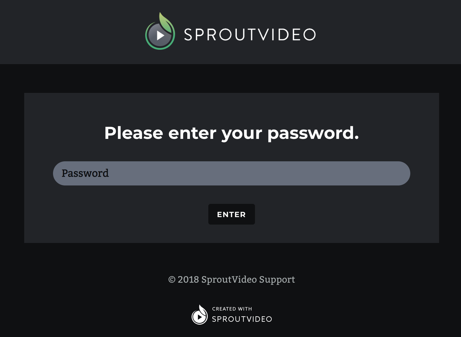 password protected video website hosted by SproutVideo