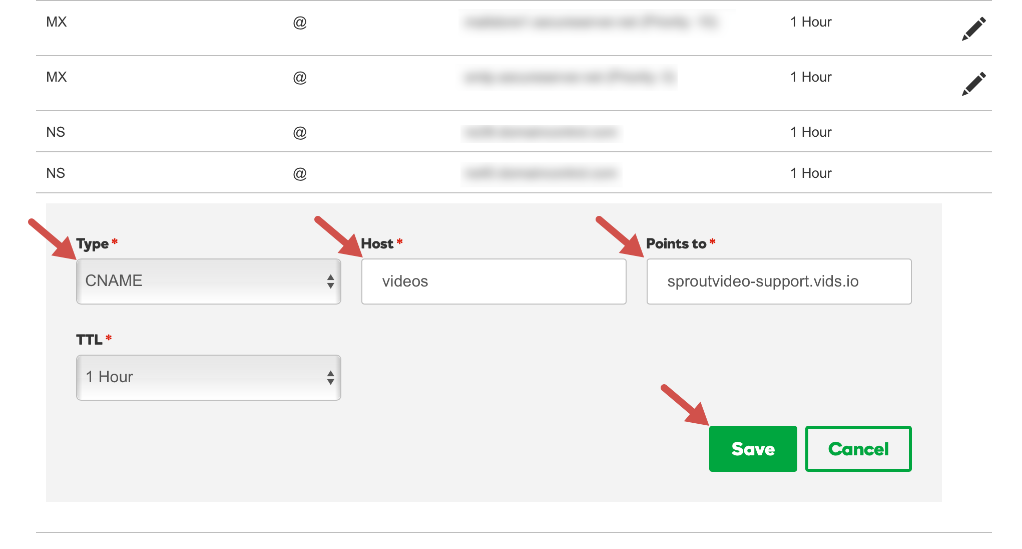 Settings to Use for Your CNAME Record in Your GoDaddy Hosting Account