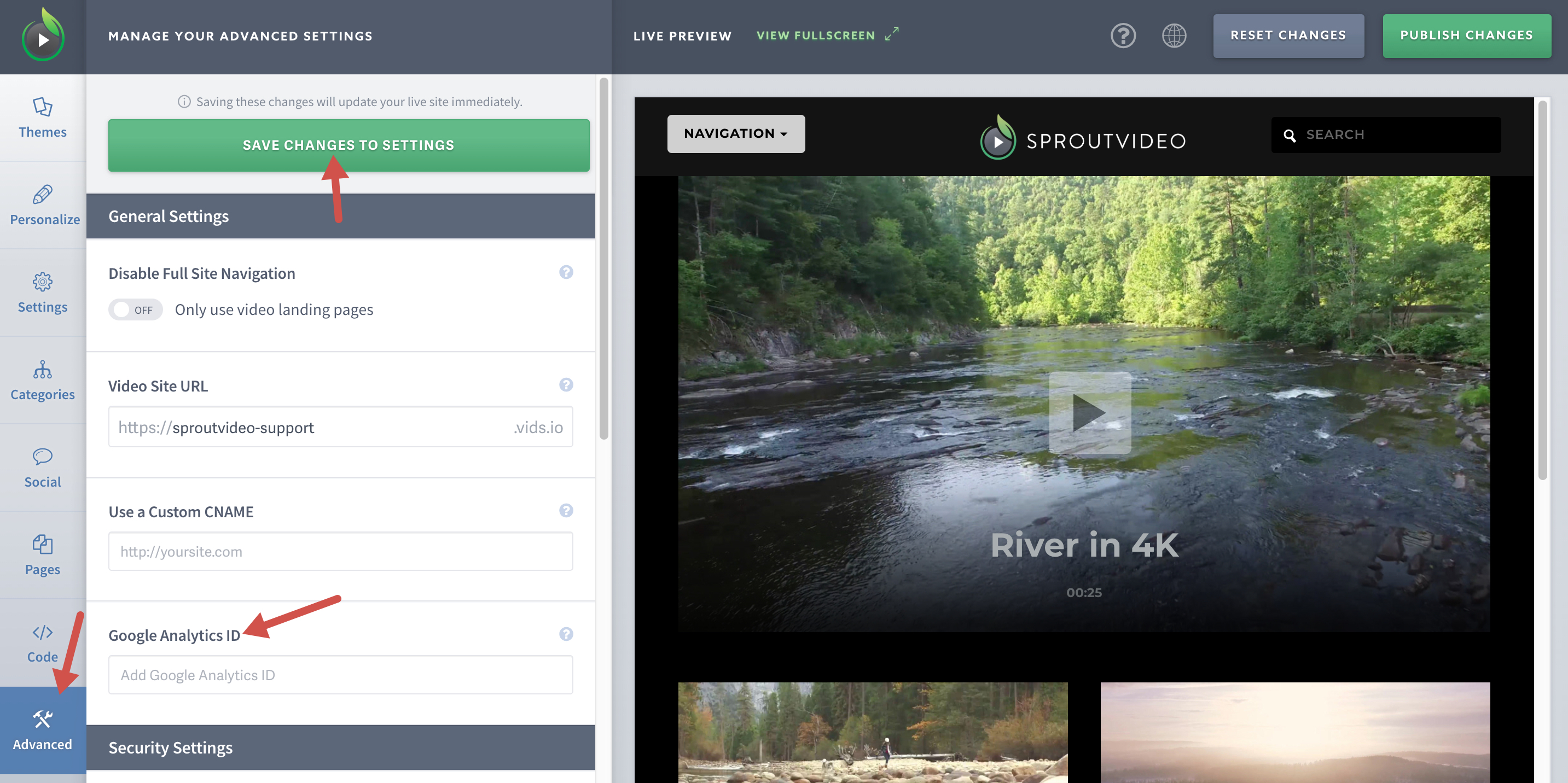 Add Your Google Analytics ID to Your SproutVideo Website