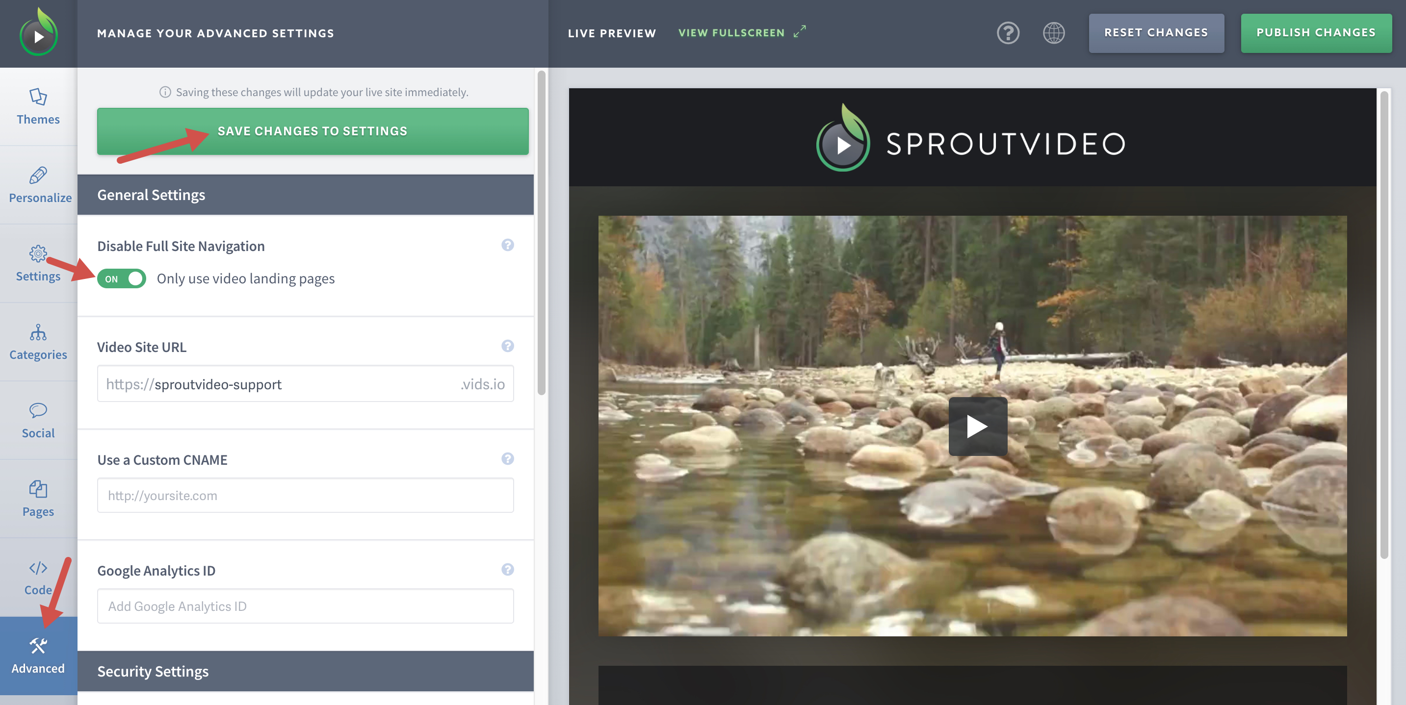 Disable Your Full Video Website on SproutVideo