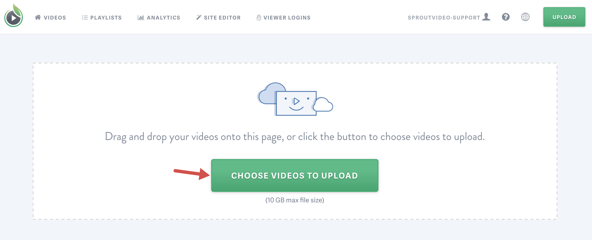 locate the file you'd like to upload to your SproutVideo hosting account