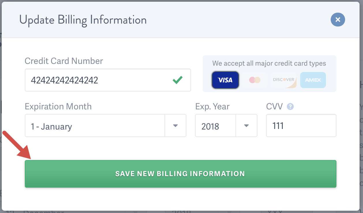 Save New Billing Information