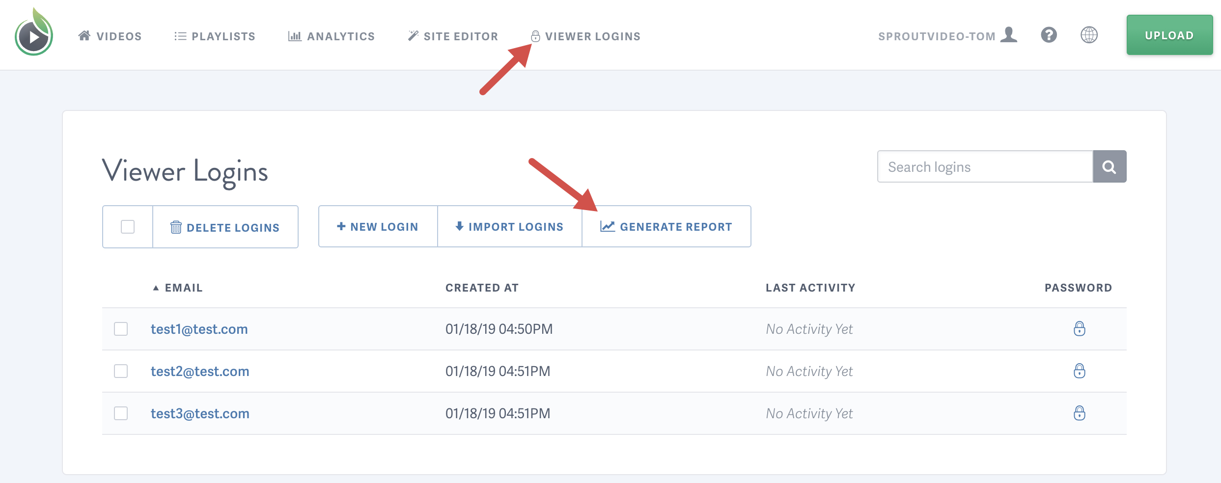 Generate Viewer Logins Report