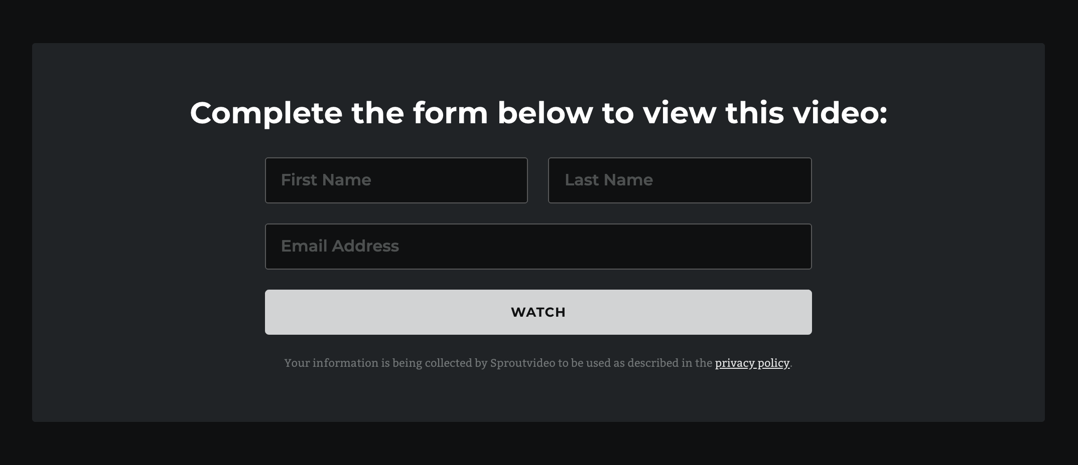 Lead capture form