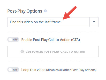 Select Post Play Frame