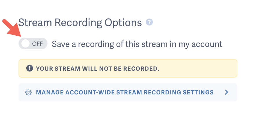 Live Stream Recording Options