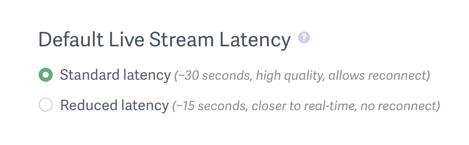 Live Latency Default