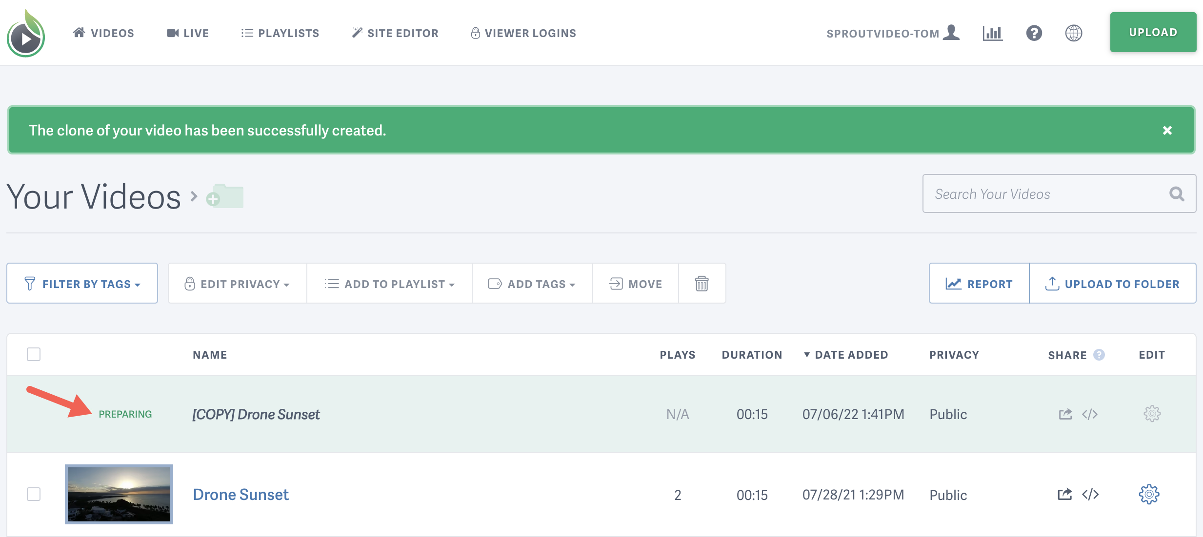 Processing Duplicate