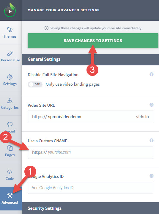 Use a CNAME Record for Your SproutVideo Site