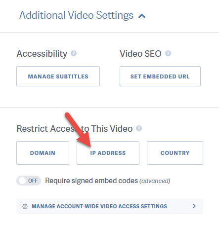 Per Video Allowed IP Address