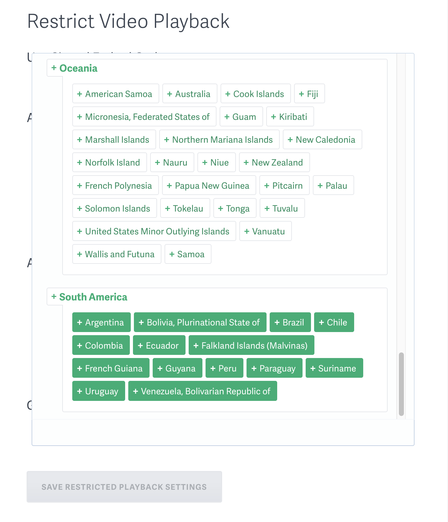 Geo Whitelist Selection