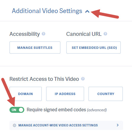 Require signed embed codes for videos hosted on SproutVideo