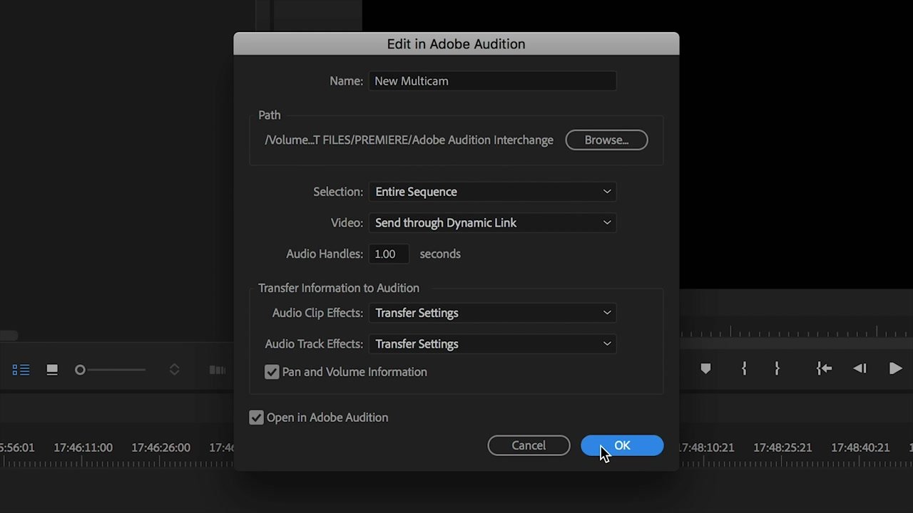 Default Settings for Adobe Audition Edit Audio