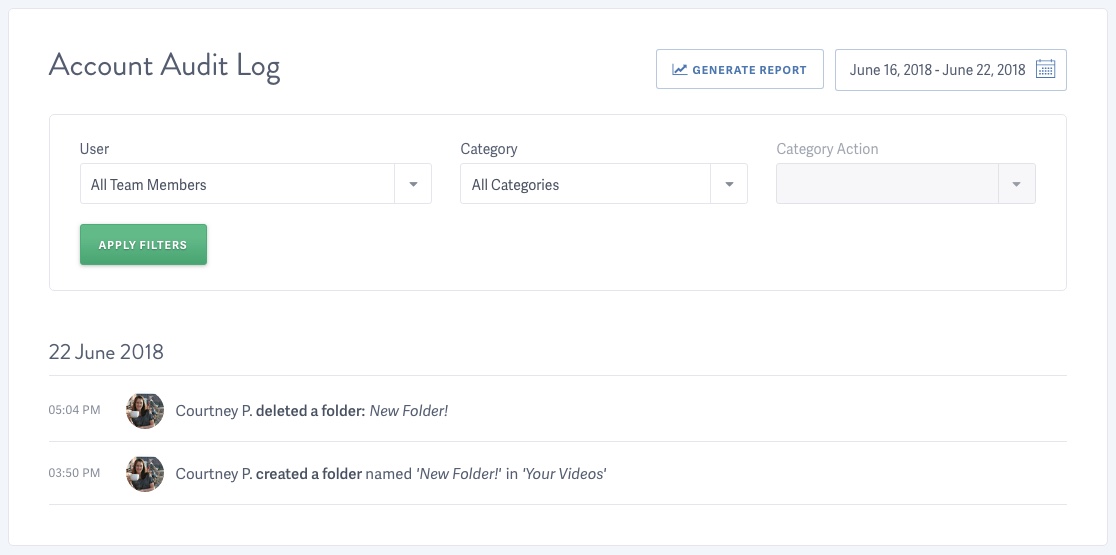 Audit Log for Team Member Activity