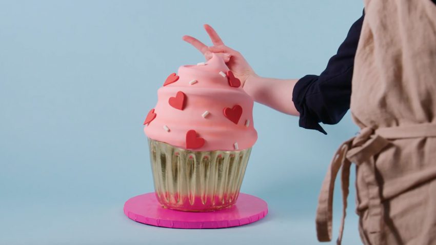 Giant Valentine's Day Cupcake