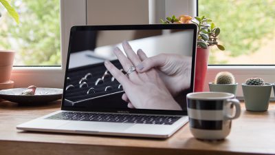 MacBook with diamond ring image