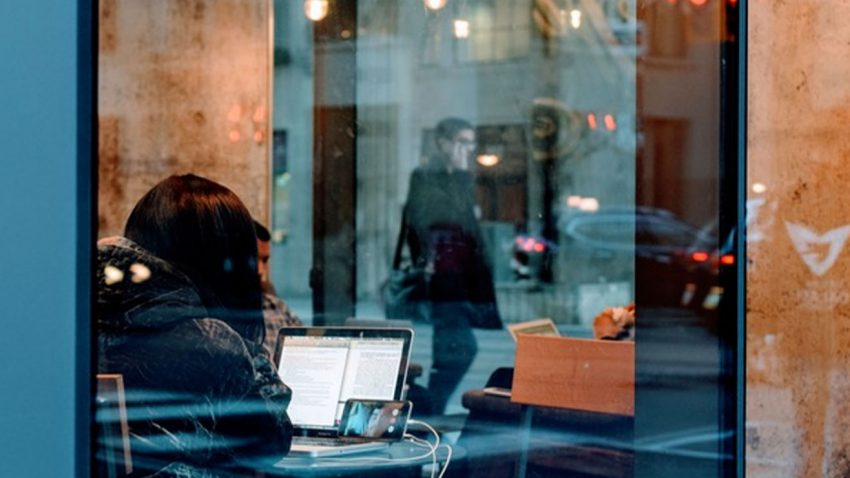 Person working in a coffee shop