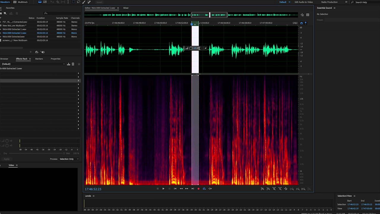 Noise Print for Background Noise Reduction Adobe Audition